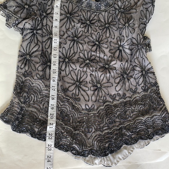 Cote d’ Azur Evening Beaded Embellished silk evening party top size XL - Picture 8 of 9